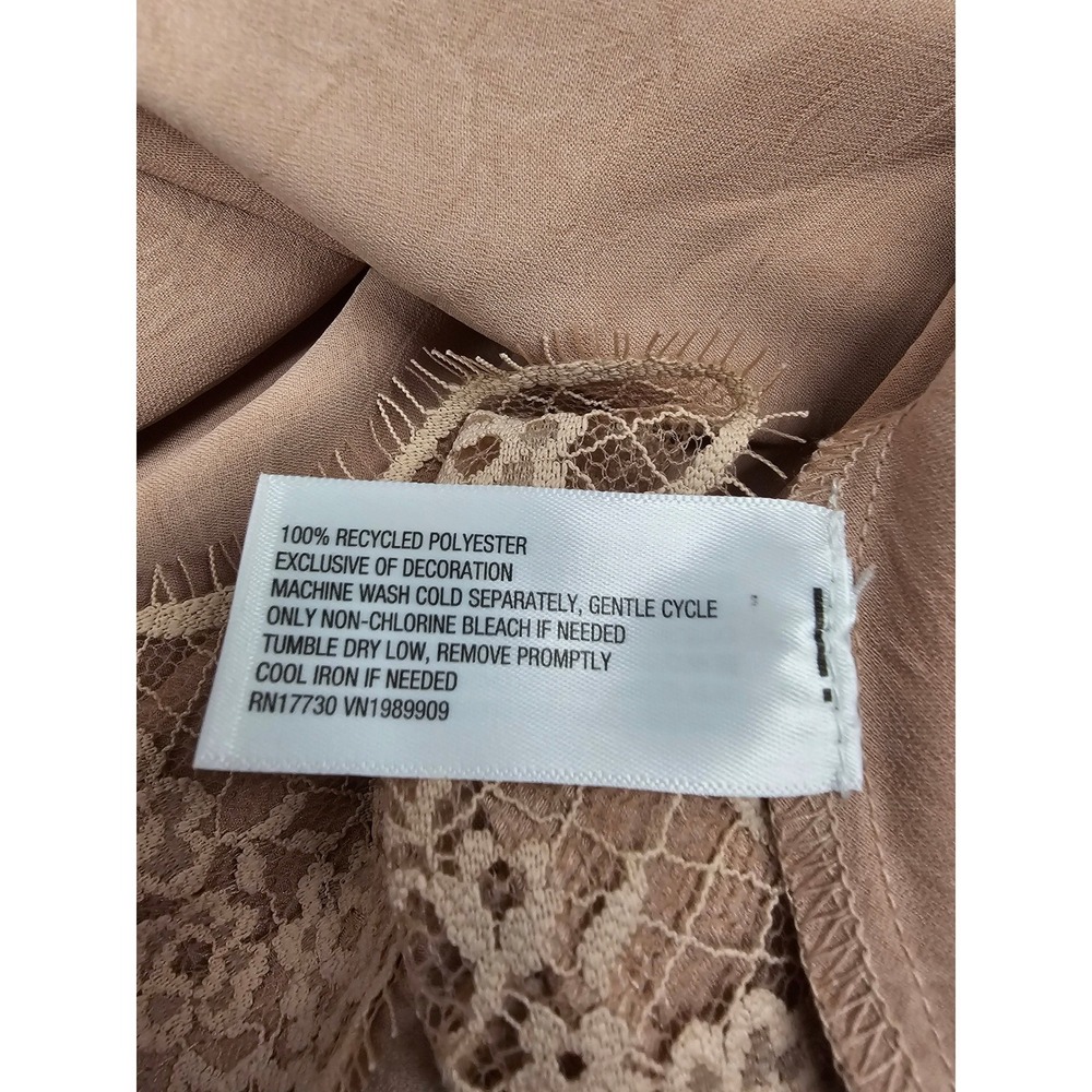 A New Day Pink‎ Satin Lace Trim Midi Skirt Size M 018053354 - Picture 5 of 7